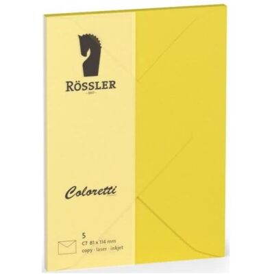Magni, Enveloppes, Enveloppes Coloretti C7 5pcs jaune d'or (C7, 5x) - Publicité Magni, Enveloppes, Enveloppes Coloretti C7 5pcs jaune d'or (C7, 5x) - Publicité