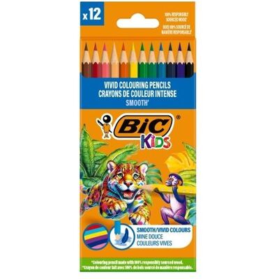 Bic, Écriture + dessin, Kids Smooth ECO Holzmalstifte 12 Stück (12x) - Publicité Bic, Écriture + dessin, Kids Smooth ECO Holzmalstifte 12 Stück (12x) - Publicité
