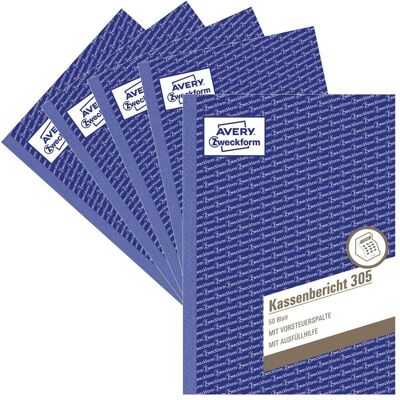 Avery Bulletin de versement, rapport de caisse, A5 (50x) - Publicité Avery Bulletin de versement, rapport de caisse, A5 (50x) - Publicité