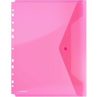 Donau, Porte-documents, Enveloppe bouton pression, pp, a4, 200 microns, perforée, rouge - Publicité Donau, Porte-documents, Enveloppe bouton pression, pp, a4, 200 microns, perforée, rouge - Publicité