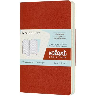 Moleskine, Cahier + bloc-notes, Volant (A6, De poche, À rayures, Couverture souple) - Publicité Moleskine, Cahier + bloc-notes, Volant (A6, De poche, À rayures, Couverture souple) - Publicité
