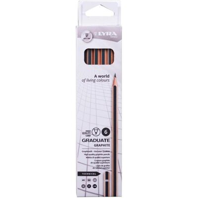 Lyra, Crayon à papier + critérium, Crayons en graphite 6 pcs (4h, HB, 6x) - Publicité Lyra, Crayon à papier + critérium, Crayons en graphite 6 pcs (4h, HB, 6x) - Publicité