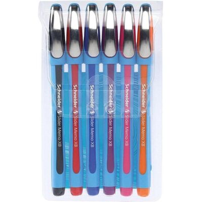 Schneider, Stylo, Slider Memo Violet Stylo à bille Stick Extradick (e) (6x) - Publicité Schneider, Stylo, Slider Memo Violet Stylo à bille Stick Extradick (e) (6x) - Publicité