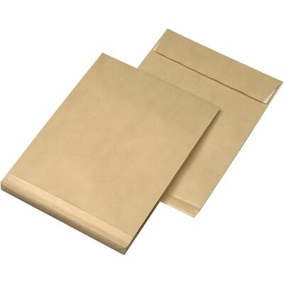 Mailmedia, Pochette d'expédition + enveloppe à bulles, Pochettes à soufflet C4 oF/hk marron 20mm fond plat 120g paquet de 250 pièces (250 pcs) - Publicité Mailmedia, Pochette d'expédition + enveloppe à bulles, Pochettes à soufflet C4 oF/hk marron 20mm fond plat 120g paquet de 250 pièces (250 pcs) - Publicité