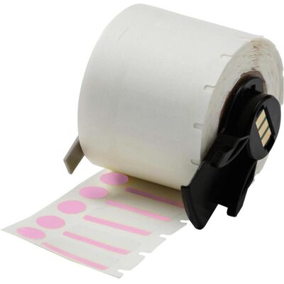 Brady, Rouleau d’étiquettes, M6-98-494-PK, polyester, blanc/rose, brillant, 25.40 x 9.53 mm, avec étiquette de couverture (rose) (46.02 mm) - Publicité Brady, Rouleau d’étiquettes, M6-98-494-PK, polyester, blanc/rose, brillant, 25.40 x 9.53 mm, avec étiquette de couverture (rose) (46.02 mm) - Publicité