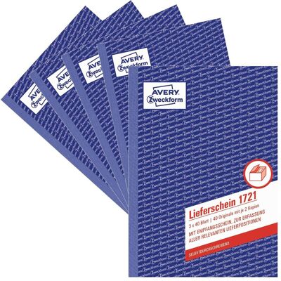 Avery Bulletin de versement, Livret de formulaires "Bon de livraison/réception", 4+1 (40x) - Publicité Avery Bulletin de versement, Livret de formulaires "Bon de livraison/réception", 4+1 (40x) - Publicité