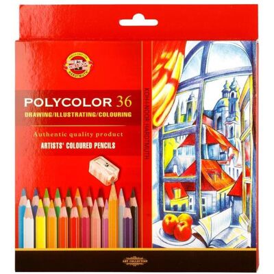 Crayons de couleur Koh-I-Noor Polycolor - 36 Couleurs - Publicité Crayons de couleur Koh-I-Noor Polycolor - 36 Couleurs - Publicité
