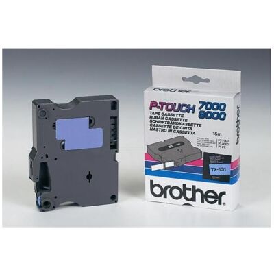 Brother Ruban d'étiquetage, Ruban, laminé noir/bleu TX-531 PT-8000 12 mm (1.20 cm, Bleu, Noir) - Publicité Brother Ruban d'étiquetage, Ruban, laminé noir/bleu TX-531 PT-8000 12 mm (1.20 cm, Bleu, Noir) - Publicité