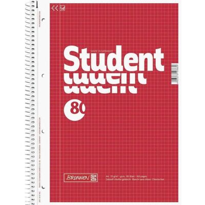 Brunnen, Cahier + bloc-notes, Collegeblock A4, quadrillé, 80 feuilles (A4, Quadrillé, Couverture souple) - Publicité Brunnen, Cahier + bloc-notes, Collegeblock A4, quadrillé, 80 feuilles (A4, Quadrillé, Couverture souple) - Publicité