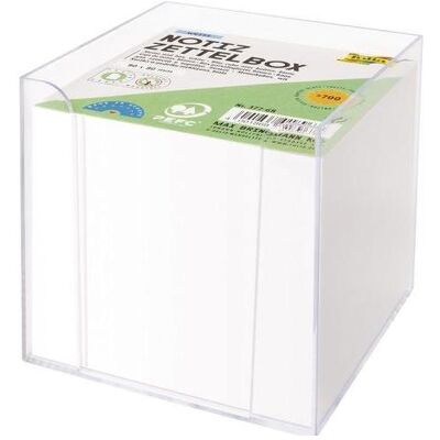 Folia, Notes adhésives, Boîte à fiches 9x9x9cm incl. 700 feuilles Blanc transparent (90 x 90 mm) - Publicité Folia, Notes adhésives, Boîte à fiches 9x9x9cm incl. 700 feuilles Blanc transparent (90 x 90 mm) - Publicité