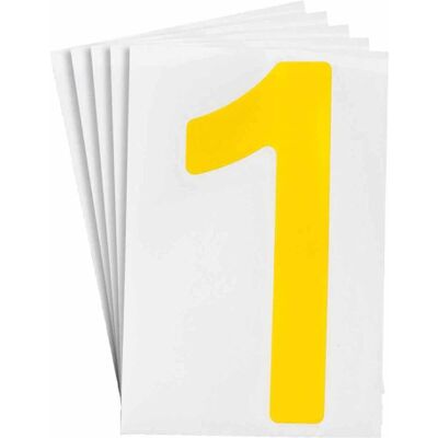 Brady, Étiquettes, Étiquettes ToughStripe avec numéros et lettres, jaunes - Publicité Brady, Étiquettes, Étiquettes ToughStripe avec numéros et lettres, jaunes - Publicité