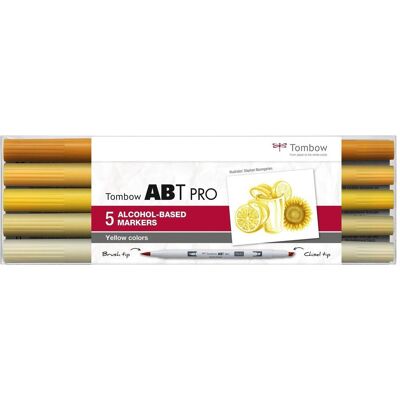 Tombow, Écriture + dessin, Crayons Yellow Colors, boîte, set de 5 pièces (5x) - Publicité Tombow, Écriture + dessin, Crayons Yellow Colors, boîte, set de 5 pièces (5x) - Publicité