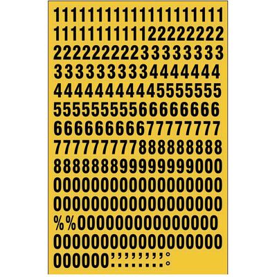Brady, Aimant, B-859, chiffres magnétiques sur feuille, noir sur jaune, set de 0-9, env. 23mm, hauteur des - Publicité Brady, Aimant, B-859, chiffres magnétiques sur feuille, noir sur jaune, set de 0-9, env. 23mm, hauteur des - Publicité