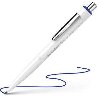 Schneider, Stylo, 10 stylos à bille K3 Biosafe blanc Couleur d'encre bleue (10x) - Publicité Schneider, Stylo, 10 stylos à bille K3 Biosafe blanc Couleur d'encre bleue (10x) - Publicité