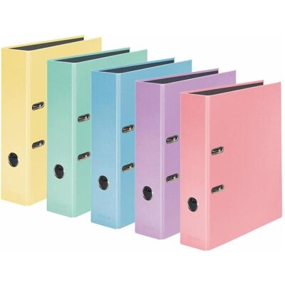 Falken, Classeur, Classeur Pastel Color A4 80 mm en carton 2 anneaux 10 pièces (A4, 80 mm) - Publicité Falken, Classeur, Classeur Pastel Color A4 80 mm en carton 2 anneaux 10 pièces (A4, 80 mm) - Publicité