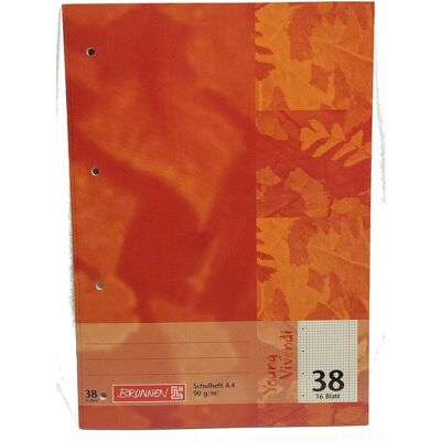 Brunnen, Cahier + bloc-notes, Cahier d'écolier Vivendi Linéature 38 quadrillé DIN A4 marge intérieure et extérieure, 16 feuilles (A4, Quadrillé, Non contraignant) - Publicité Brunnen, Cahier + bloc-notes, Cahier d'écolier Vivendi Linéature 38 quadrillé DIN A4 marge intérieure et extérieure, 16 feuilles (A4, Quadrillé, Non contraignant) - Publicité