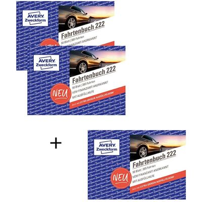 Avery Bulletin de versement, 2 + 1 GRATUIT : 2 carnets de route, voitures avec consommation de carburant carnets de formulaires (56x) - Publicité Avery Bulletin de versement, 2 + 1 GRATUIT : 2 carnets de route, voitures avec consommation de carburant carnets de formulaires (56x) - Publicité