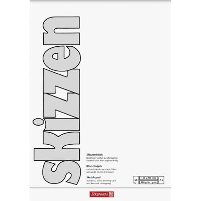 Brunnen, Cahier + bloc-notes, 5 blocs de croquis (A5, Blanc, Couverture souple) - Publicité Brunnen, Cahier + bloc-notes, 5 blocs de croquis (A5, Blanc, Couverture souple) - Publicité