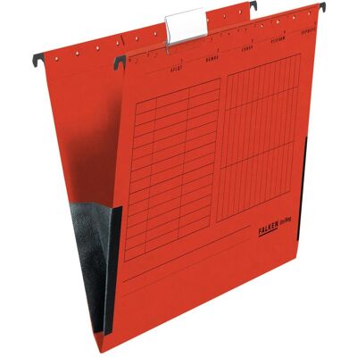 Falken, Porte-documents, Pochette suspendue UniReg DIN A4 230g/m² carton manila recyclé rouge 5 pcs/paquet (A4, 5x) - Publicité Falken, Porte-documents, Pochette suspendue UniReg DIN A4 230g/m² carton manila recyclé rouge 5 pcs/paquet (A4, 5x) - Publicité