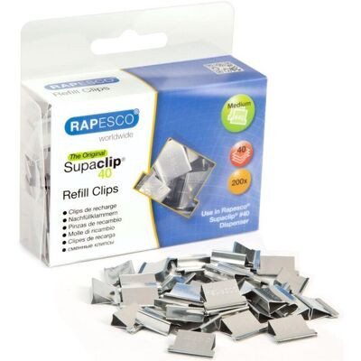 Rapesco Attaches, Clips CP20040S argent 200 pièces (200x) - Publicité Rapesco Attaches, Clips CP20040S argent 200 pièces (200x) - Publicité