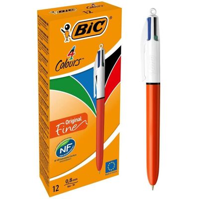 Bic, Stylo, Ballpoint stylos 4 COLOURS FINE BOX12 BCL EU, 12 pcs 233843 (12x) - Publicité Bic, Stylo, Ballpoint stylos 4 COLOURS FINE BOX12 BCL EU, 12 pcs 233843 (12x) - Publicité