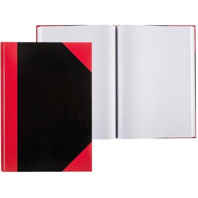 Idena, Cahier + bloc-notes, Cahier A4 quadrillé noir rouge FSC-Mix (A4, Quadrillé, Couverture rigide) - Publicité Idena, Cahier + bloc-notes, Cahier A4 quadrillé noir rouge FSC-Mix (A4, Quadrillé, Couverture rigide) - Publicité
