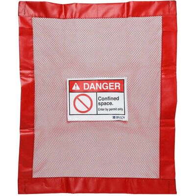 Brady, Étiquettes, Couvercles de puits verrouillables, polyester enduit de PVC, rouge, espace restreint - L (1 pièce) - Publicité Brady, Étiquettes, Couvercles de puits verrouillables, polyester enduit de PVC, rouge, espace restreint - L (1 pièce) - Publicité