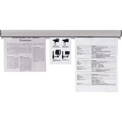 Franken, Présentoir, Rail de serrage pour papier, autocollant, longueur : 1.180 mm plastique, extensible à volonté - Publicité Franken, Présentoir, Rail de serrage pour papier, autocollant, longueur : 1.180 mm plastique, extensible à volonté - Publicité