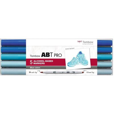 Tombow, Écriture + dessin, Crayons Blue Colors, avec boîte, set de 5 pièces (5x) - Publicité Tombow, Écriture + dessin, Crayons Blue Colors, avec boîte, set de 5 pièces (5x) - Publicité