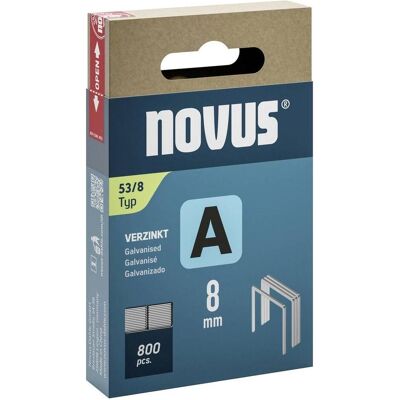 Novus, Clou + agrafe pour agrafeuse, Agrafes à fil fin A 53 8mm 800 pcs. Publicité Novus, Clou + agrafe pour agrafeuse, Agrafes à fil fin A 53 8mm 800 pcs. Publicité