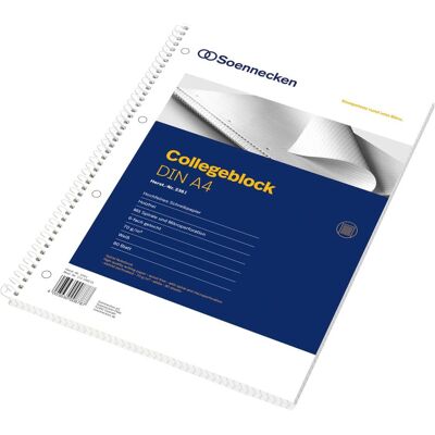 Soennecken, Cahier + bloc-notes, Bloc collégial Format du papier : DIN A4 Finition de la linéature : lignée (A4, À rayures) - Publicité Soennecken, Cahier + bloc-notes, Bloc collégial Format du papier : DIN A4 Finition de la linéature : lignée (A4, À rayures) - Publicité