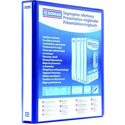 Donau, Porte-documents, Classeur à anneaux Display, pp, a4/4rd/40, bleu (A4) - Publicité Donau, Porte-documents, Classeur à anneaux Display, pp, a4/4rd/40, bleu (A4) - Publicité