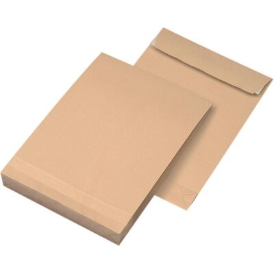 Mailmedia, Pochette d'expédition + enveloppe à bulles, Pochettes à soufflet DIN B4 sans fenêtre marron avec pli de 4,0 cm, 100 pcs. (100 pcs) - Publicité Mailmedia, Pochette d'expédition + enveloppe à bulles, Pochettes à soufflet DIN B4 sans fenêtre marron avec pli de 4,0 cm, 100 pcs. (100 pcs) - Publicité