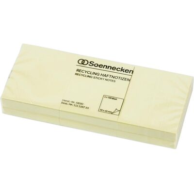 Soennecken, Notes adhésives, Note adhésive recyclée Dimensions : 50 x 40 mm (l x h) Couleur : jaune - Publicité Soennecken, Notes adhésives, Note adhésive recyclée Dimensions : 50 x 40 mm (l x h) Couleur : jaune - Publicité