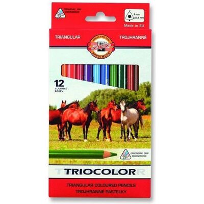 Koh-i-Noor, Écriture + dessin, HARDTMUTH Crayons de couleur trio Triocolor Jumbo, ø5,6 mm (12) 1301-211 (12x) - Publicité Koh-i-Noor, Écriture + dessin, HARDTMUTH Crayons de couleur trio Triocolor Jumbo, ø5,6 mm (12) 1301-211 (12x) - Publicité