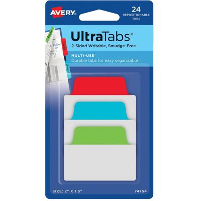 Avery Notes adhésives, Zweckform Bande adhésive UltraTabs Klassik, 50,8 x 38 mm onglets inscriptibles, en polyester, avec (50.80 x 38 mm) - Publicité Avery Notes adhésives, Zweckform Bande adhésive UltraTabs Klassik, 50,8 x 38 mm onglets inscriptibles, en polyester, avec (50.80 x 38 mm) - Publicité