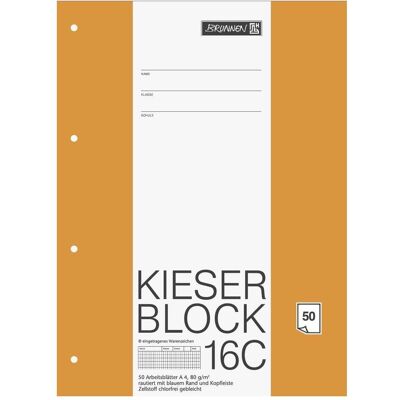 Brunnen, Cahier + bloc-notes, Bloc de travail Kieserblock DIN A4 rugueux, linéature 16C (A4) - Publicité Brunnen, Cahier + bloc-notes, Bloc de travail Kieserblock DIN A4 rugueux, linéature 16C (A4) - Publicité