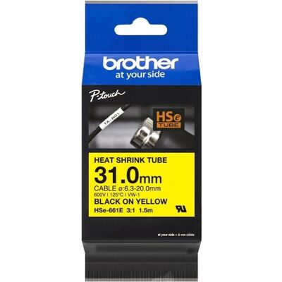 Brother Ruban d'étiquetage, Tube thermorétractable noir/jaune (3.10 cm, Jaune) - Publicité Brother Ruban d'étiquetage, Tube thermorétractable noir/jaune (3.10 cm, Jaune) - Publicité