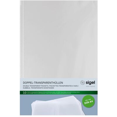 Sigel, Porte-documents, Pochettes transparentes doubles (A4, 10x) - Publicité Sigel, Porte-documents, Pochettes transparentes doubles (A4, 10x) - Publicité