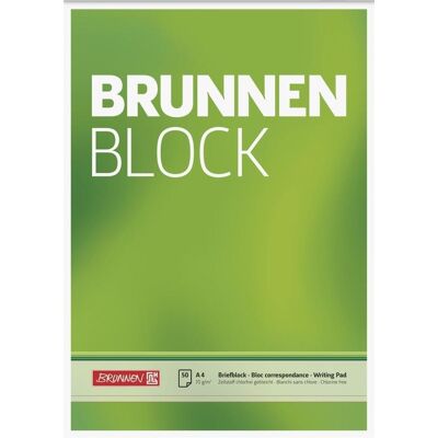 Brunnen, Cahier + bloc-notes, 10 blocs de lettres A4 vierges (A4, Blanc, Couverture souple) - Publicité Brunnen, Cahier + bloc-notes, 10 blocs de lettres A4 vierges (A4, Blanc, Couverture souple) - Publicité