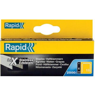 Rapid, Attaches, Type 13 Agrafe à fil fin 6 mm Acier inoxydable - Publicité Rapid, Attaches, Type 13 Agrafe à fil fin 6 mm Acier inoxydable - Publicité