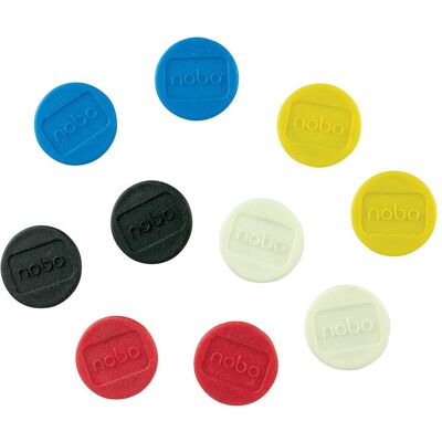 Nobo, Aimant, Aimant rond 24mm 1915297 ass. 10 pièces (10x) - Publicité Nobo, Aimant, Aimant rond 24mm 1915297 ass. 10 pièces (10x) - Publicité