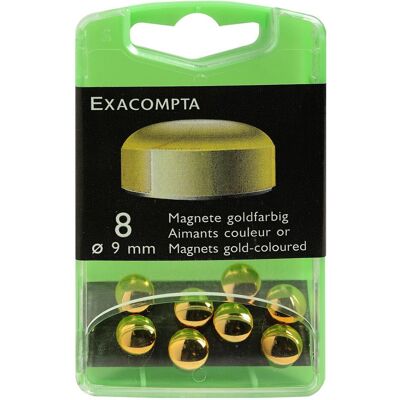 Exacompta, Aimant, Bte 8 Aimants F9 Or (8x) - Publicité Exacompta, Aimant, Bte 8 Aimants F9 Or (8x) - Publicité