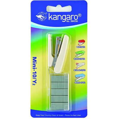 Kangaro, Attaches, agrafeuse + agrafes, agrafes jusqu'à 10 feuilles, blister, beige - Publicité Kangaro, Attaches, agrafeuse + agrafes, agrafes jusqu'à 10 feuilles, blister, beige - Publicité