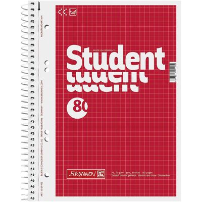 Brunnen, Cahier + bloc-notes, Bloc-notes collège étudiant (A5, Quadrillé, Couverture rigide) - Publicité Brunnen, Cahier + bloc-notes, Bloc-notes collège étudiant (A5, Quadrillé, Couverture rigide) - Publicité