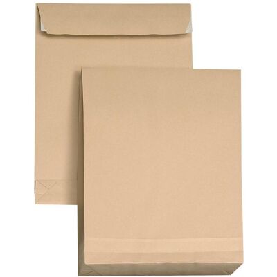 Mailmedia, Pochette d'expédition + enveloppe à bulles, Pochettes à soufflet avec bande adhésive, B4 sans fenêtre, marron, 130 g/m2, pli de 40 mm (390... (5 pcs) - Publicité Mailmedia, Pochette d'expédition + enveloppe à bulles, Pochettes à soufflet avec bande adhésive, B4 sans fenêtre, marron, 130 g/m2, pli de 40 mm (390... (5 pcs) - Publicité