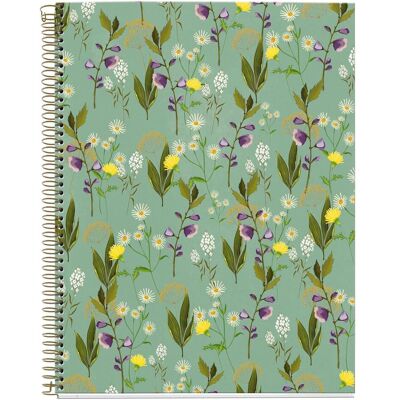Miquelrius, Cahier + bloc-notes, Carnet de notes à spirales NB-4, A4, quadrillé, 120 feuilles, 70g, jardin vert (A4, Quadrillé) - Publicité Miquelrius, Cahier + bloc-notes, Carnet de notes à spirales NB-4, A4, quadrillé, 120 feuilles, 70g, jardin vert (A4, Quadrillé) - Publicité