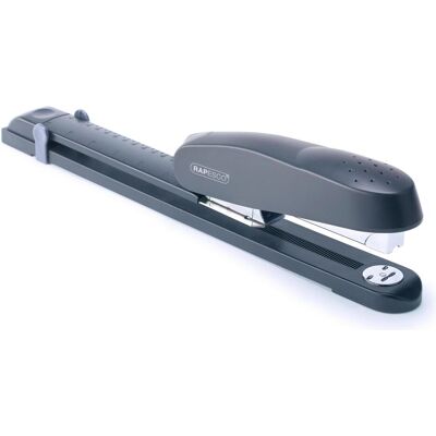 Rapesco Agrafeuse, R79026A3 790 Agrafeuse à bras long (type 24/6mm ou 26/6mm) Chargement frontal Noir (50 feuilles) - Publicité Rapesco Agrafeuse, R79026A3 790 Agrafeuse à bras long (type 24/6mm ou 26/6mm) Chargement frontal Noir (50 feuilles) - Publicité