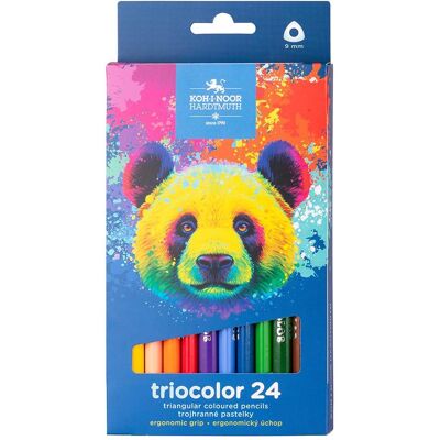 Koh-i-Noor, Écriture + dessin, Dreieckige Buntstifte Triocolor 24 St. Bär (24x) - Publicité Koh-i-Noor, Écriture + dessin, Dreieckige Buntstifte Triocolor 24 St. Bär (24x) - Publicité