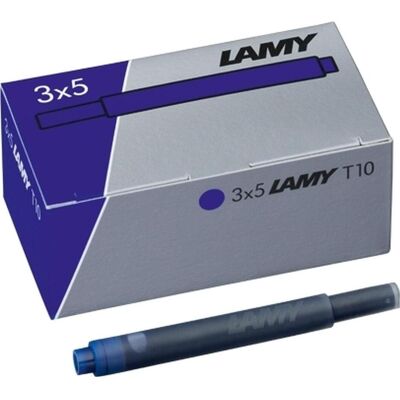 Lamy, Cartouche de rechange + encrier, Cartouches d'encre pour stylos (Bleu, 15 pcs) - Publicité Lamy, Cartouche de rechange + encrier, Cartouches d'encre pour stylos (Bleu, 15 pcs) - Publicité